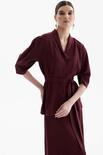 Костюм из крепа/ блуза / юбка 